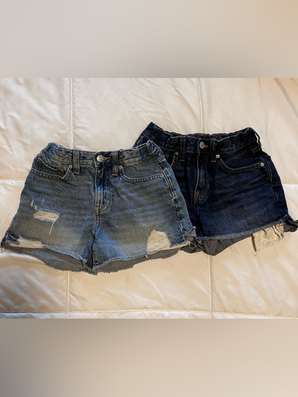 Girl’s Old Navy Distressed Denim Shorts - Size 10 Adjustable Waist